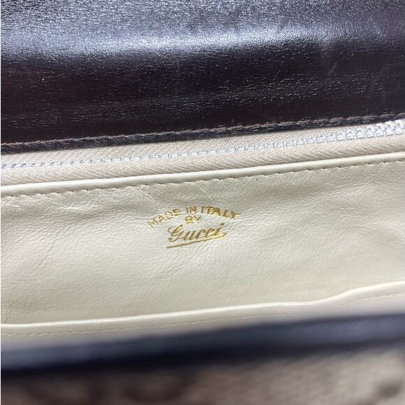 Gucci Vintage GG Monogram Supreme Blondie Top Handle Bag PVC Leather Beige Brown - Picture 17 of 17